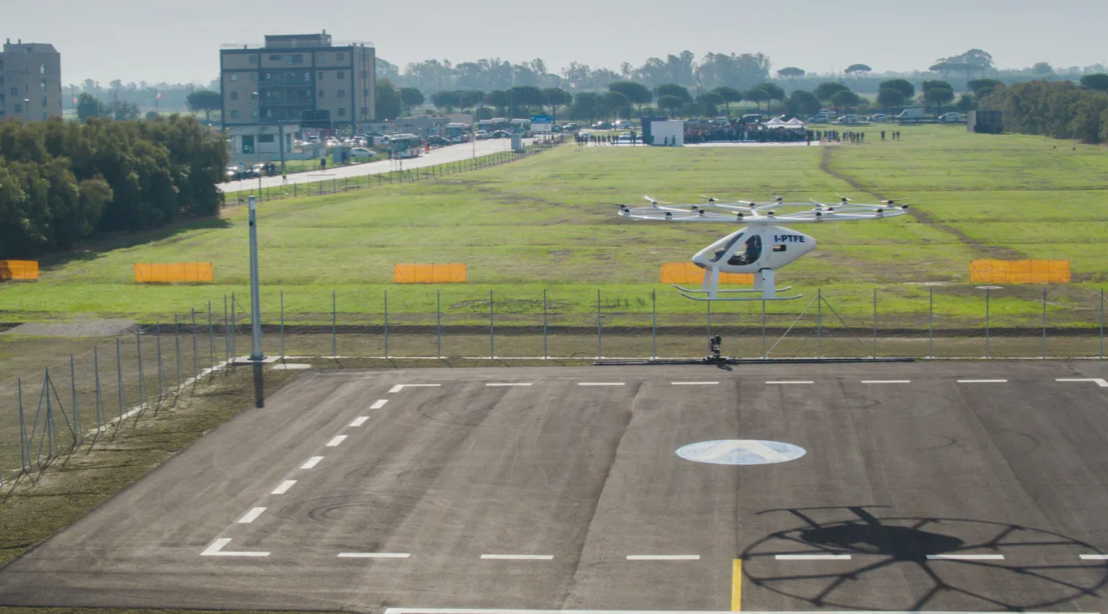 Volocopter completes crewed eVTOL test flight out of Rome vertiport